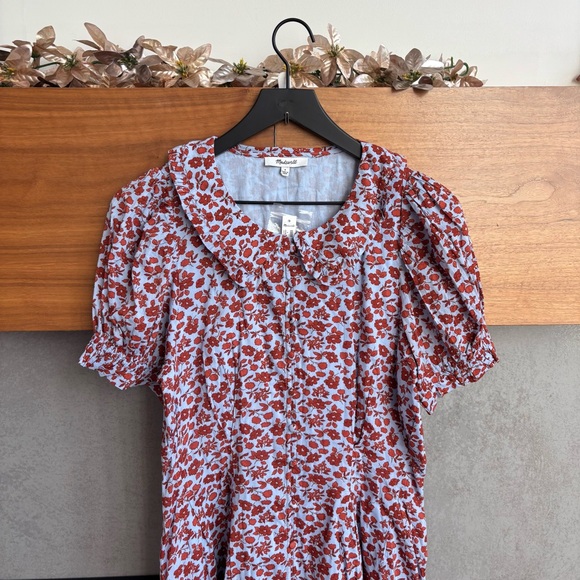 NWT Madewell Collared Puff-Sleeve Mini Dress in Piccola Floral, Size 6 - Picture 8 of 16